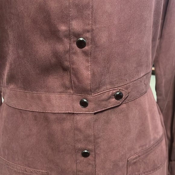 MICHAEL STARS SNAP FRONT SHIRT DRESS BURGUNDY SIZE SMALL - Picture 5 of 8